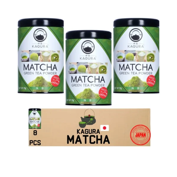 Kagura Japanese Matcha Green Tea Powder 70g x 8 Pieces Antioxidant Rich and Pure Organic Matcha Available in Ajmalnoor Wholesale Foodstuff Trading in Dubai