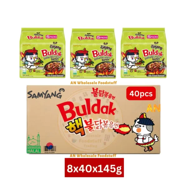 Samyang jjajang Buldak Wholesale Foodstuff Trading in Dubai available korean noodles